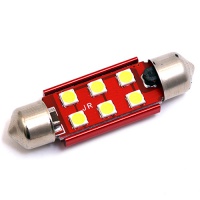 Автомобильная светодиодная лампа C5W FEST 41 мм - 6 SMD 3030 с обманкой (2шт.)