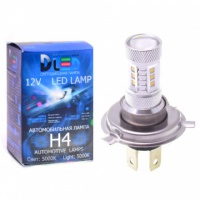 Светодиодная автомобильная лампа DLED H4 - 12 SMD2323 + 2 CREE XB + Линза (2шт.)