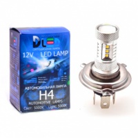 Светодиодная автомобильная лампа DLED H4 - 15 SMD2323 + Линза (2шт.)
