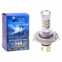 Светодиодная автомобильная лампа DLED H4 - 16 Epistar HP + Линза (2шт.)